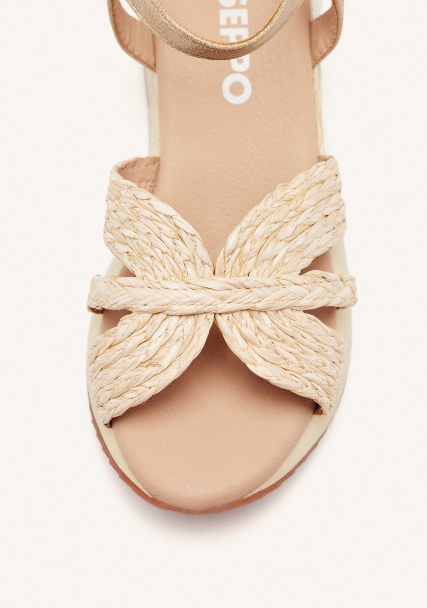 Sandales Casual Sandals - Sandales Compensées En Raphia - Natural femme beige Gioseppo Sandales Casual Sandals - Sandales Compensées En Raphia - Natural femme beige Beige