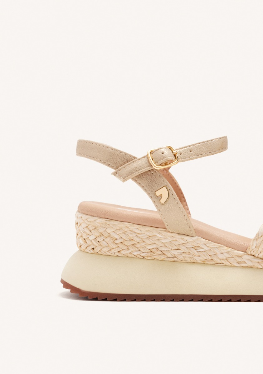 Sandales Casual Sandals - Sandales Compensées En Raphia - Natural femme beige Gioseppo Sandales Casual Sandals - Sandales Compensées En Raphia - Natural femme beige Beige