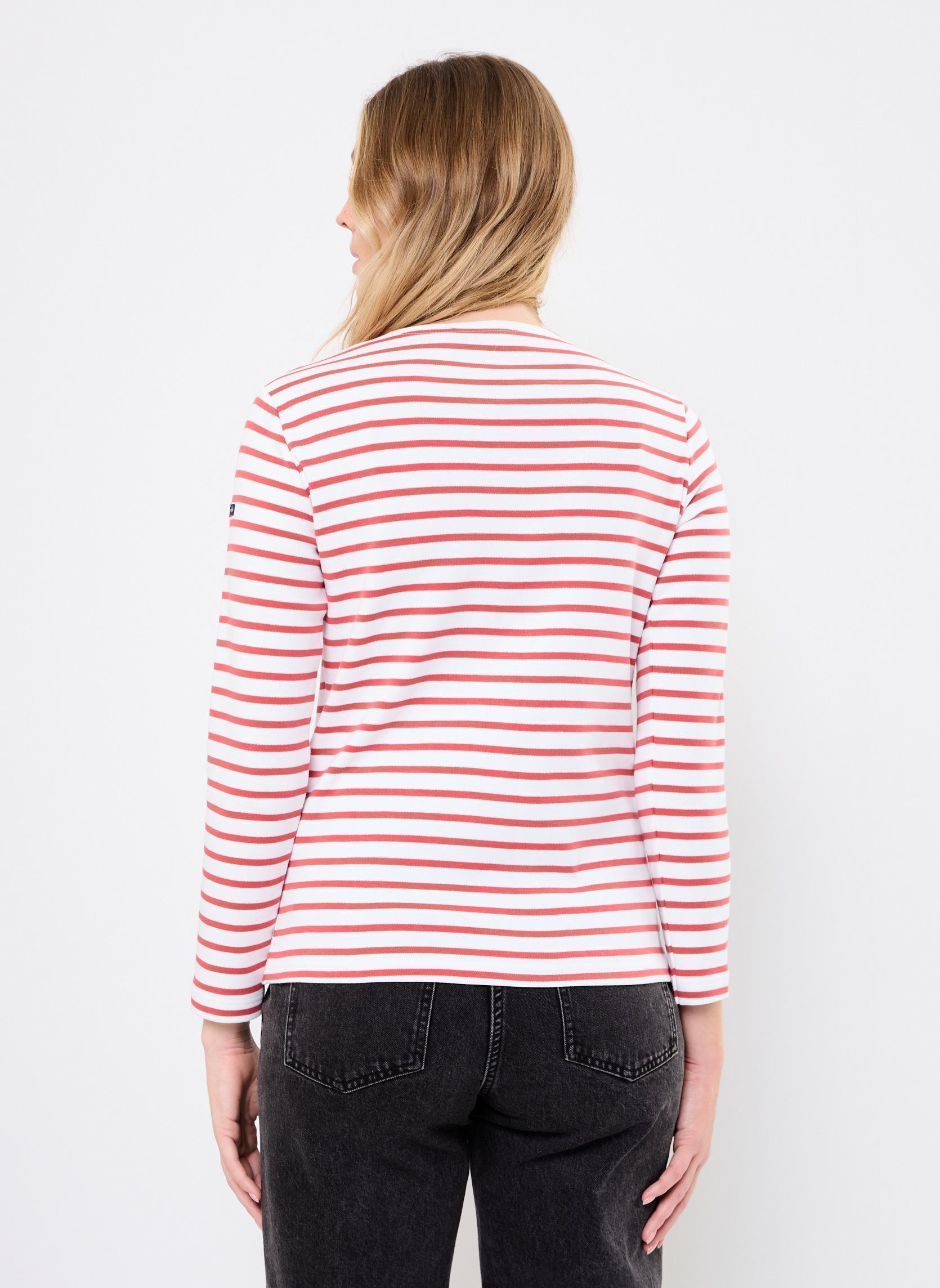Tee-shirts manches longues Marinière ''Lesconil femme blanc Armor Lux Tee-shirts manches longues Marinière ''Lesconil femme blanc Blanc/Garnet Rose