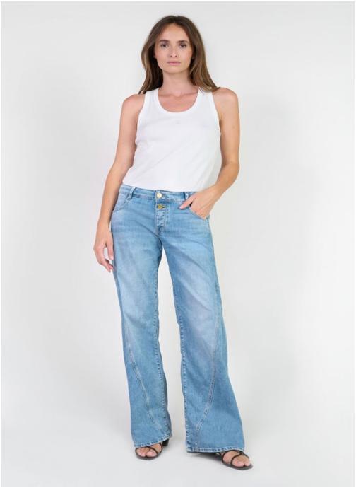 Le temps des cerises Jeans droit Jeans loose Blue femme bleu