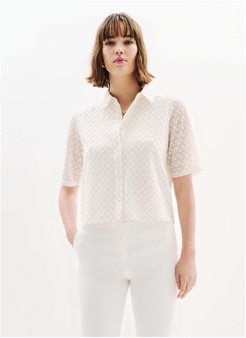 Caroll Chemises T-shirts - 251T-TAMIS femme blanc