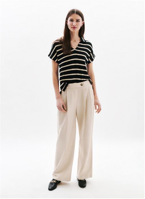 Caroll Pantalons droit 251P-PVOILE femme beige
