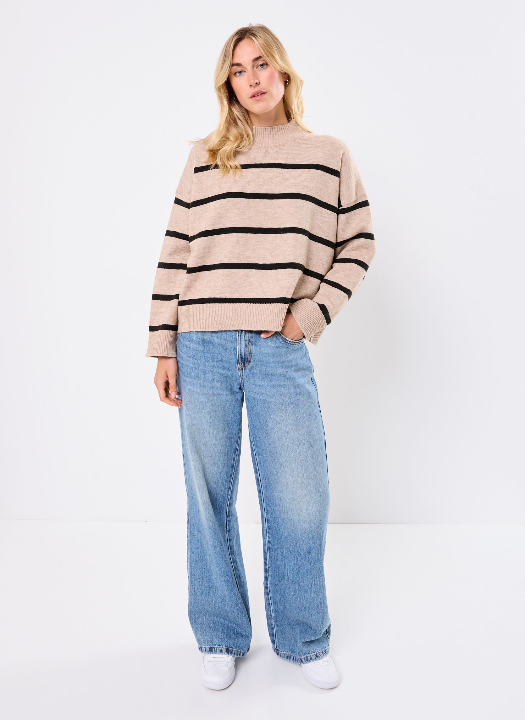 Pulls MARIGNY femme beige MADE BY Pulls MARIGNY femme beige IMP_RAYURE LARGE NOIR_BEIGE