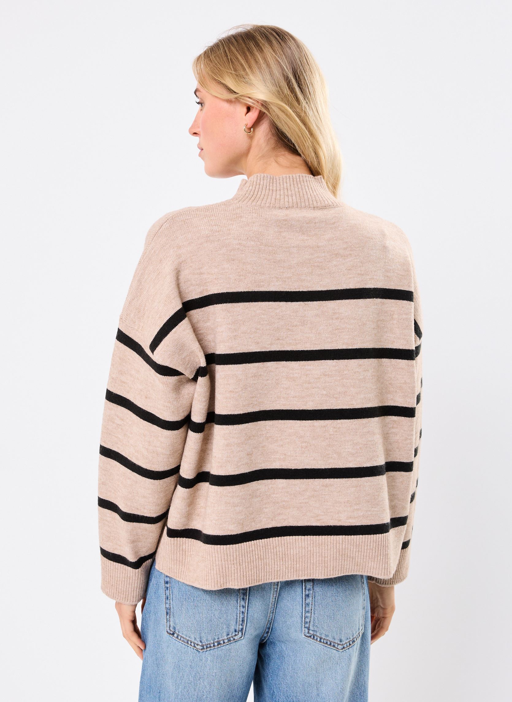 Pulls MARIGNY femme beige MADE BY Pulls MARIGNY femme beige IMP_RAYURE LARGE NOIR_BEIGE