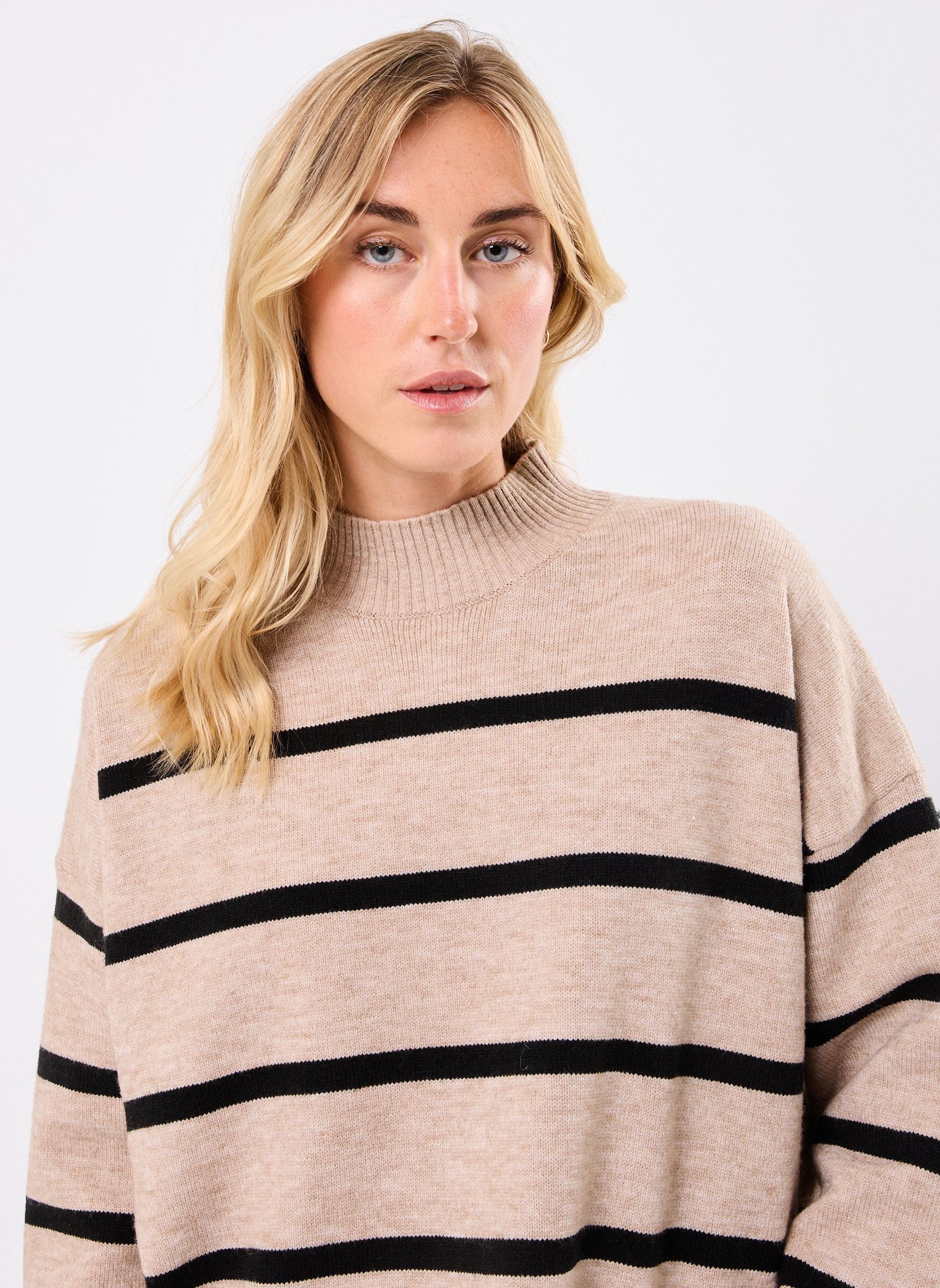 Pulls MARIGNY femme beige MADE BY Pulls MARIGNY femme beige IMP_RAYURE LARGE NOIR_BEIGE