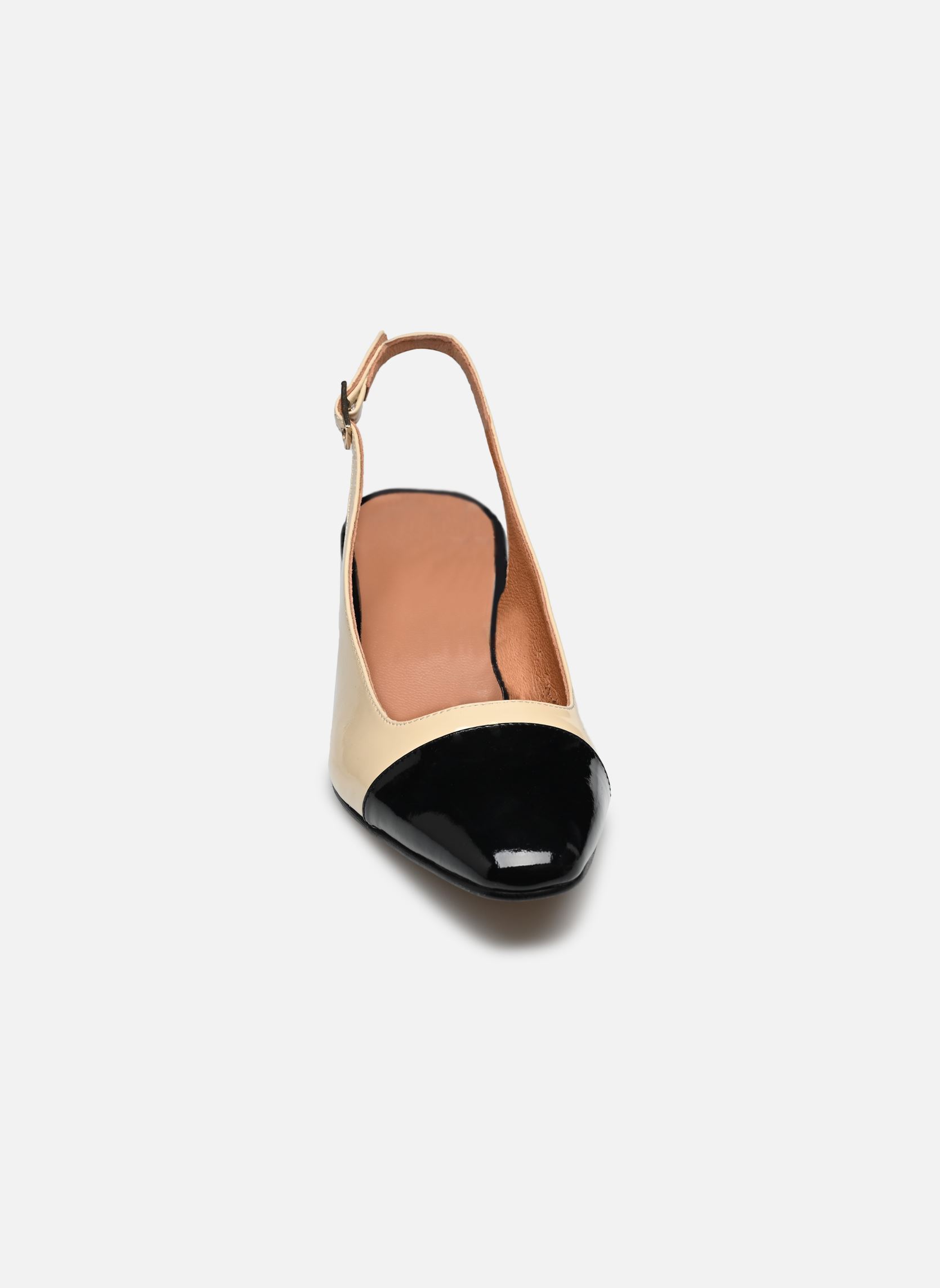 Slingback pumps DHAPON dames beige Jonak Slingback pumps DHAPON dames beige Vernis Noir/Beige