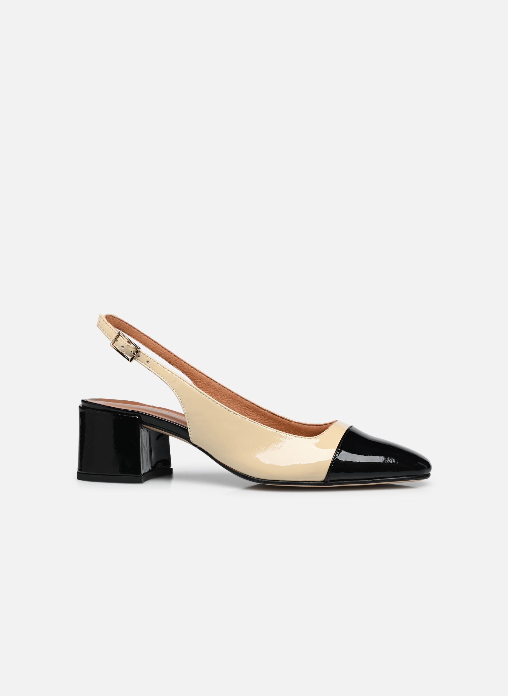 Slingback pumps DHAPON dames beige Jonak Slingback pumps DHAPON dames beige Vernis Noir/Beige