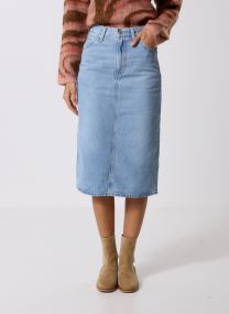 Jupes mi-longues HR BACK SLIT SKIRT LIGHT INDIGO - WORN I femme bleu