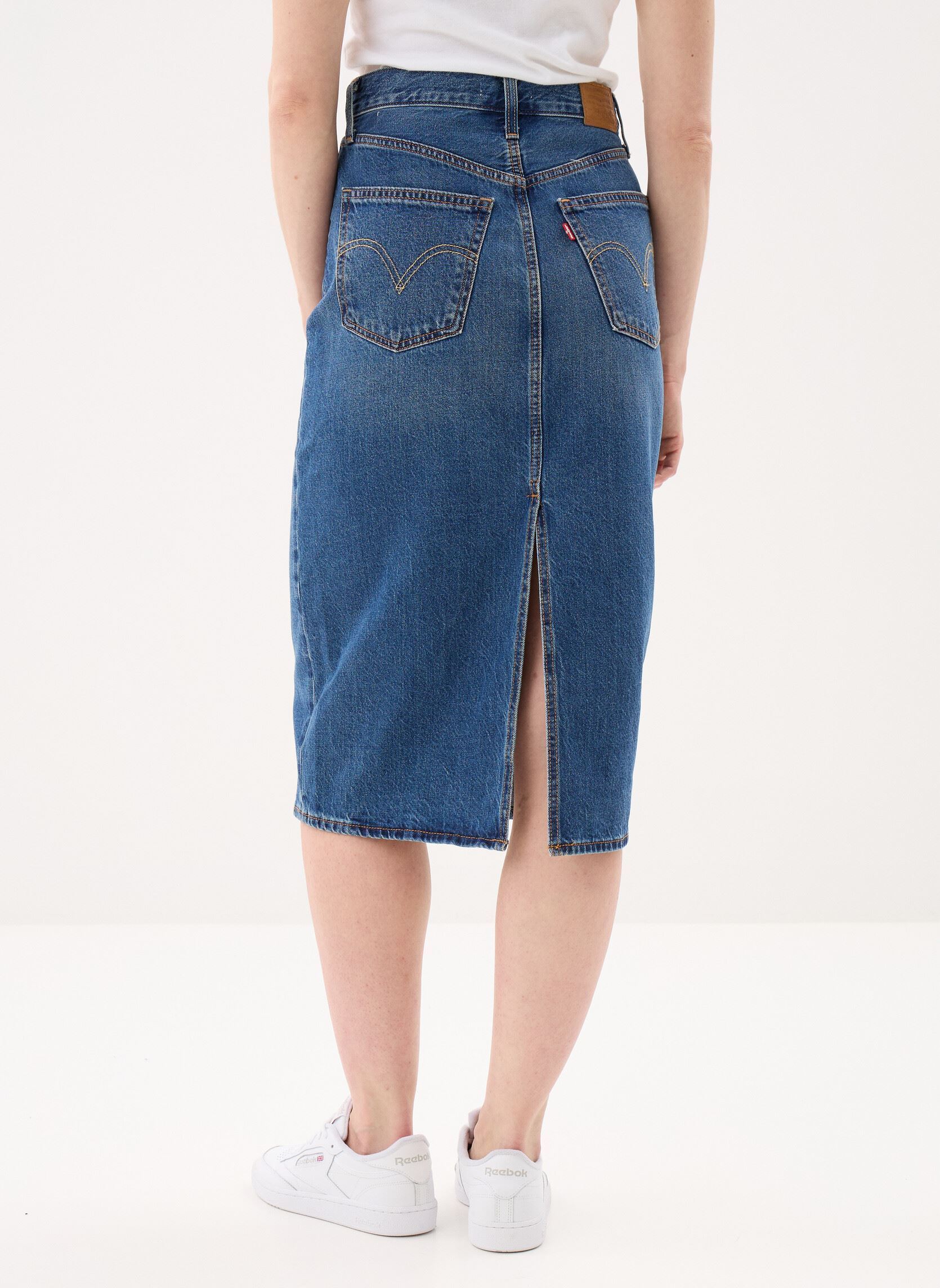 Halflange rokken HR BACK SLIT SKIRT LIGHT INDIGO - WORN I dames blauw Levi's Halflange rokken HR BACK SLIT SKIRT LIGHT INDIGO - WORN I dames blauw REVIEW TIME