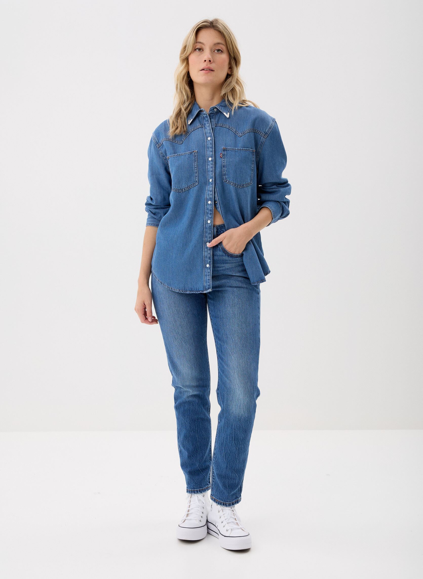 Jeans droit 501® CROP MED INDIGO - WORN IN femme bleu Levi's Jeans droit 501® CROP MED INDIGO - WORN IN femme bleu ERIN CAN'T WAIT STRE