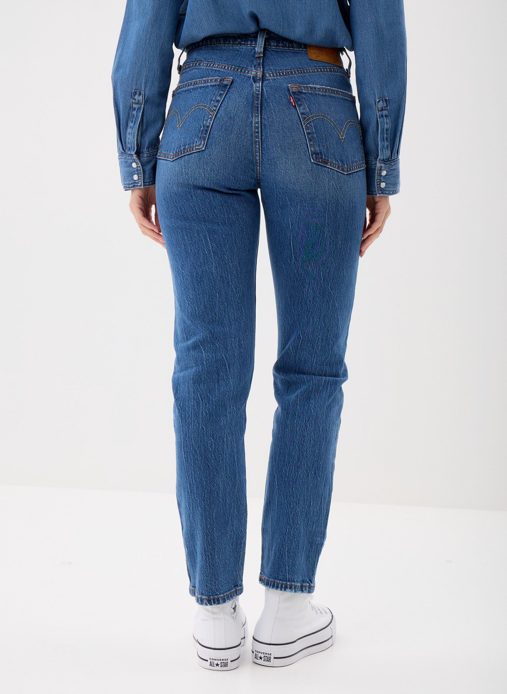 Jeans droit 501® CROP MED INDIGO - WORN IN femme bleu Levi's Jeans droit 501® CROP MED INDIGO - WORN IN femme bleu ERIN CAN'T WAIT STRE