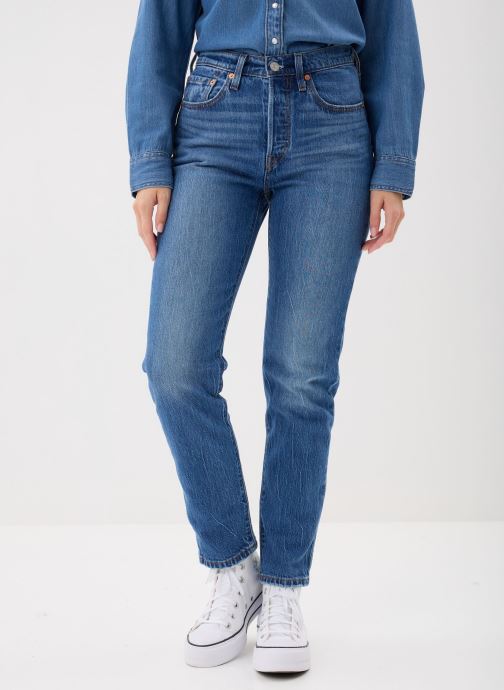 Levi's Jeans droit 501® CROP MED INDIGO - WORN IN femme bleu