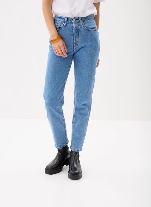 Levi's Jeans droit 501® CROP MED INDIGO - WORN IN femme bleu