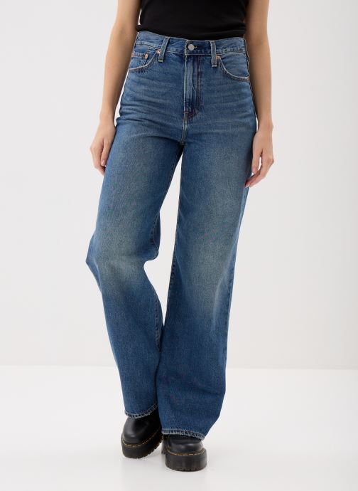 Levi's Wijde jeans / Flared Jeans RIBCAGE WIDE LEG H223 DARK INDIGO - WORN dames blauw