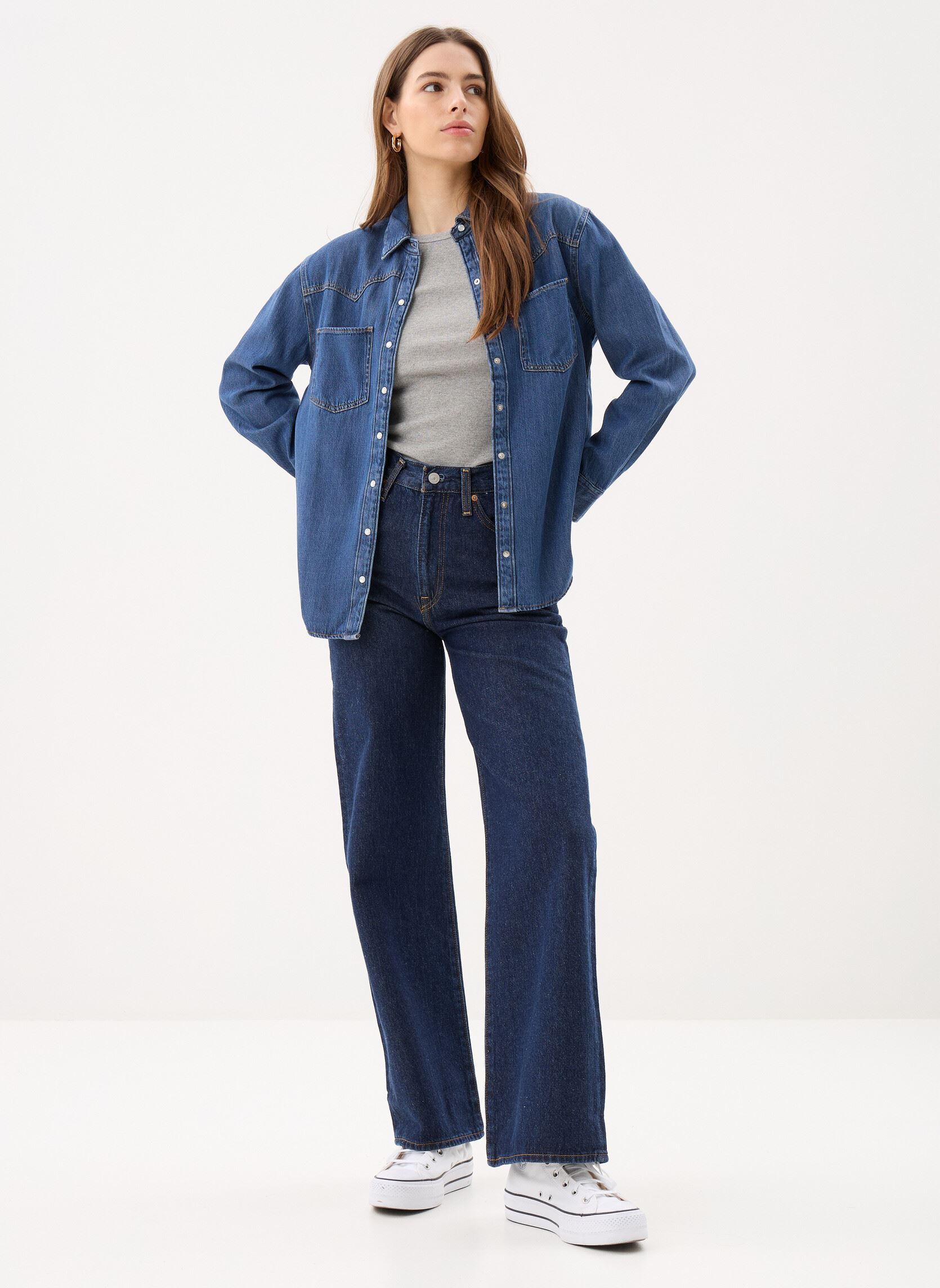Chemises manches longues TEODORA WESTERN SHIRT MED INDIGO - WORN femme bleu Levi's Chemises manches longues TEODORA WESTERN SHIRT MED INDIGO - WORN femme bleu AIR SPACE 5