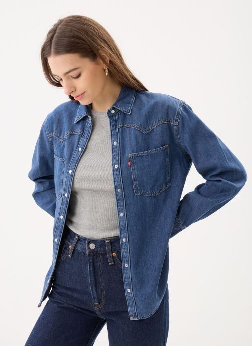 Levi's Chemises manches longues TEODORA WESTERN SHIRT MED INDIGO - WORN femme bleu