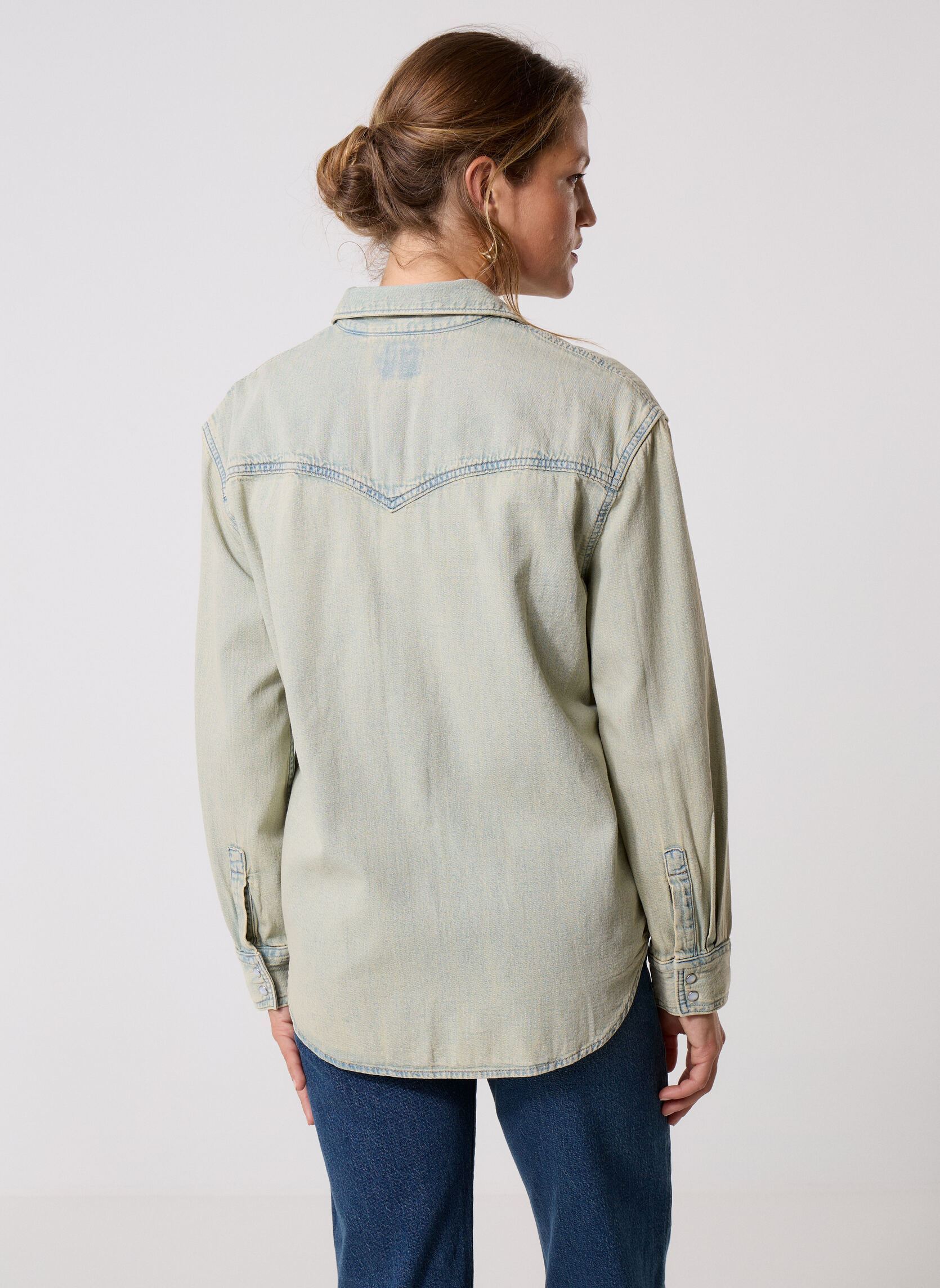 Langarm-Hemden TEODORA WESTERN SHIRT MED INDIGO - WORN damen blau Levi's Langarm-Hemden TEODORA WESTERN SHIRT MED INDIGO - WORN damen blau DE ORO WESTERN