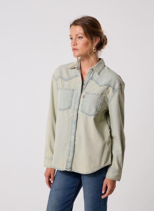 Levi's Chemises manches longues TEODORA WESTERN SHIRT MED INDIGO - WORN IN femme bleu