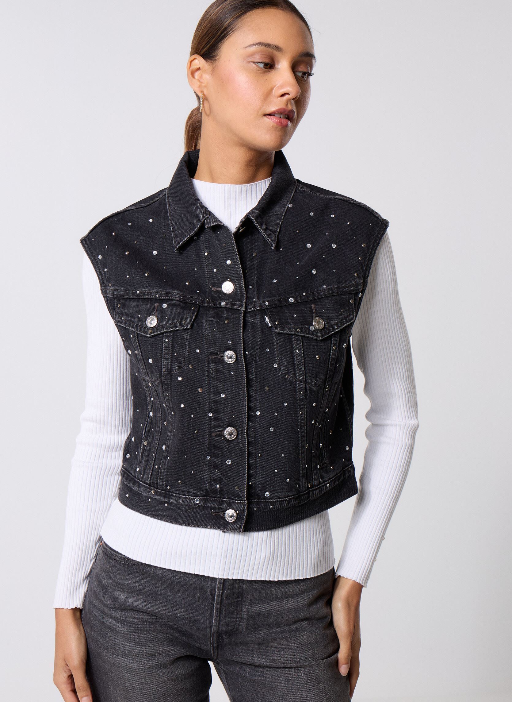 Vêtements Levi' SHRUNKEN VEST BLACKS pour