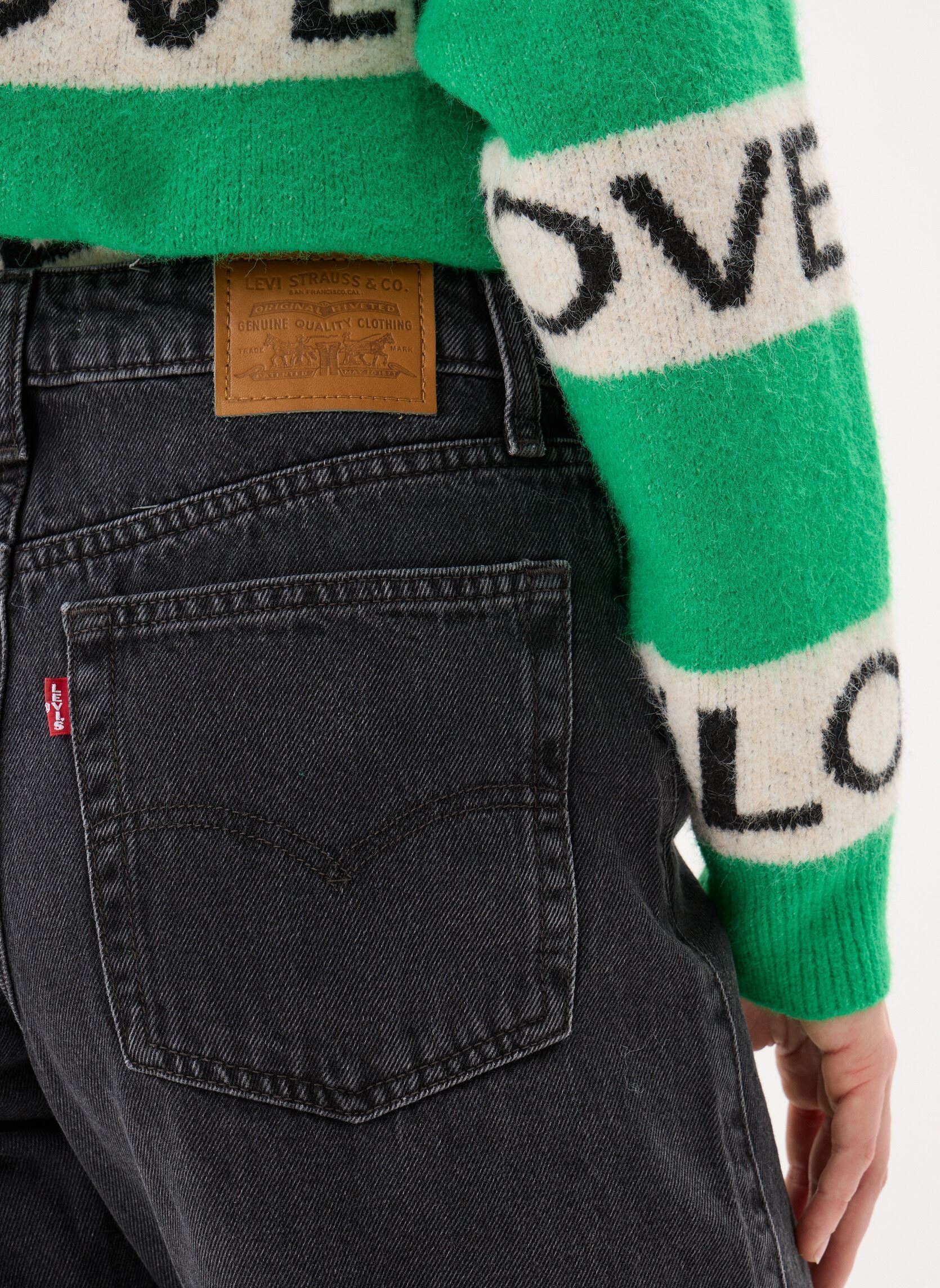 Wijde jeans / Flared Jeans BAGGY DAD BARREL DARK INDIGO - WORN IN dames zwart Levi's Wijde jeans / Flared Jeans BAGGY DAD BARREL DARK INDIGO - WORN IN dames zwart REBEL EDGE BARREL