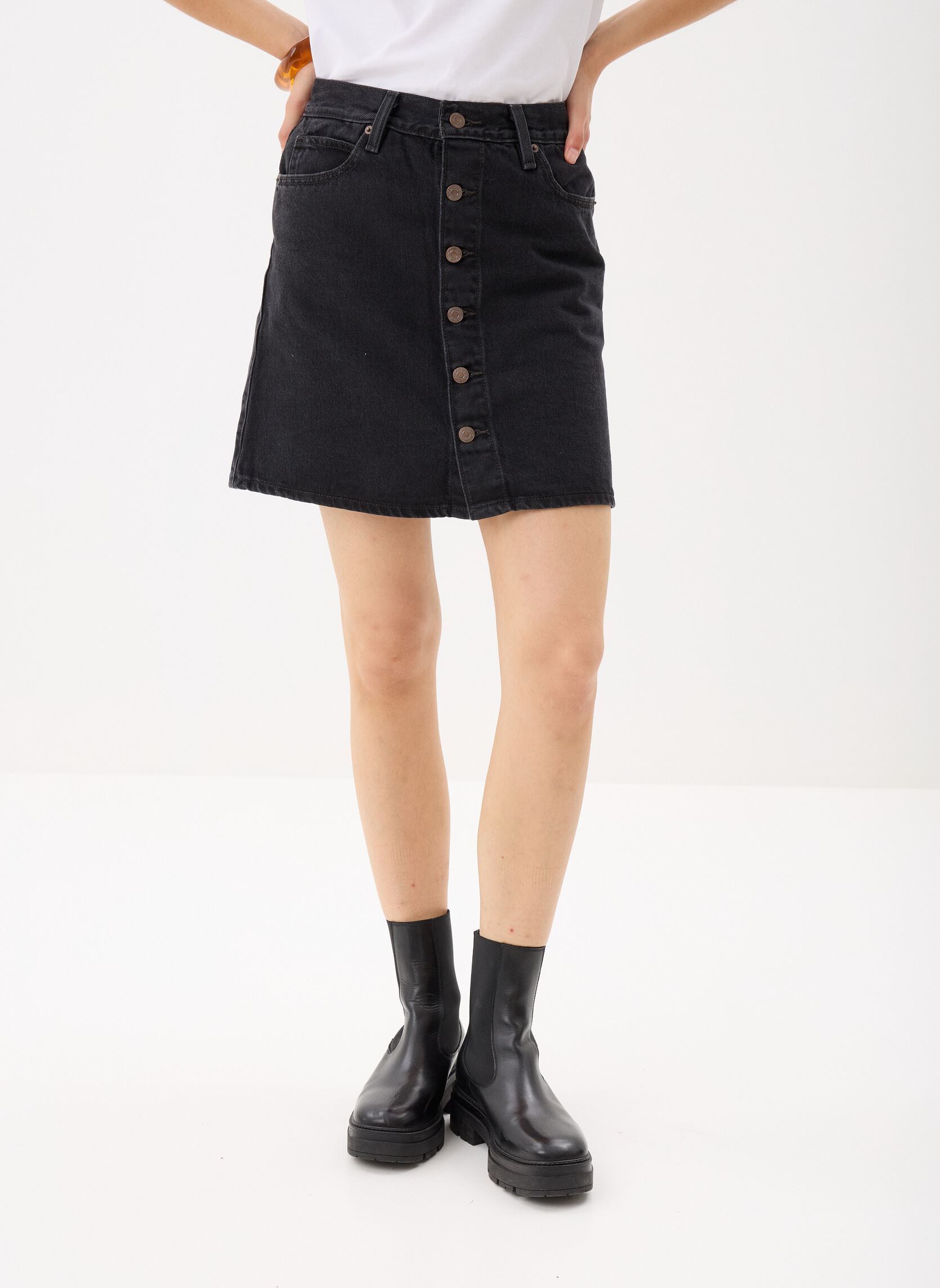 Levi' Retro Button Front Skirt Jupe Open Mind Femmes