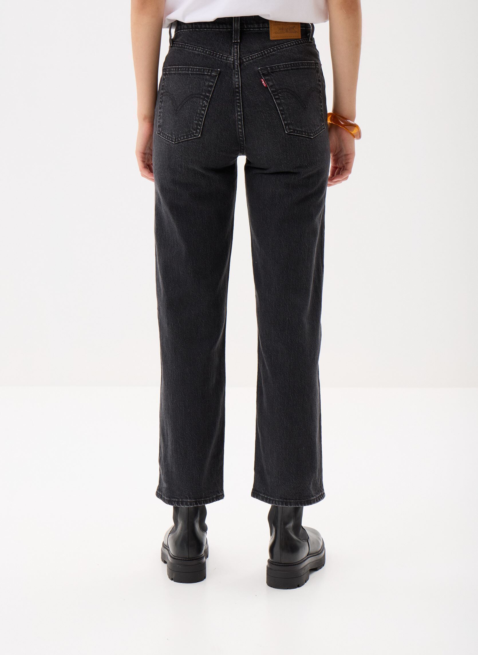 Jeans droit RIBCAGE STRAIGHT ANKLE MED INDIGO - WORN femme noir Levi's Jeans droit RIBCAGE STRAIGHT ANKLE MED INDIGO - WORN femme noir LOOM ABOUT