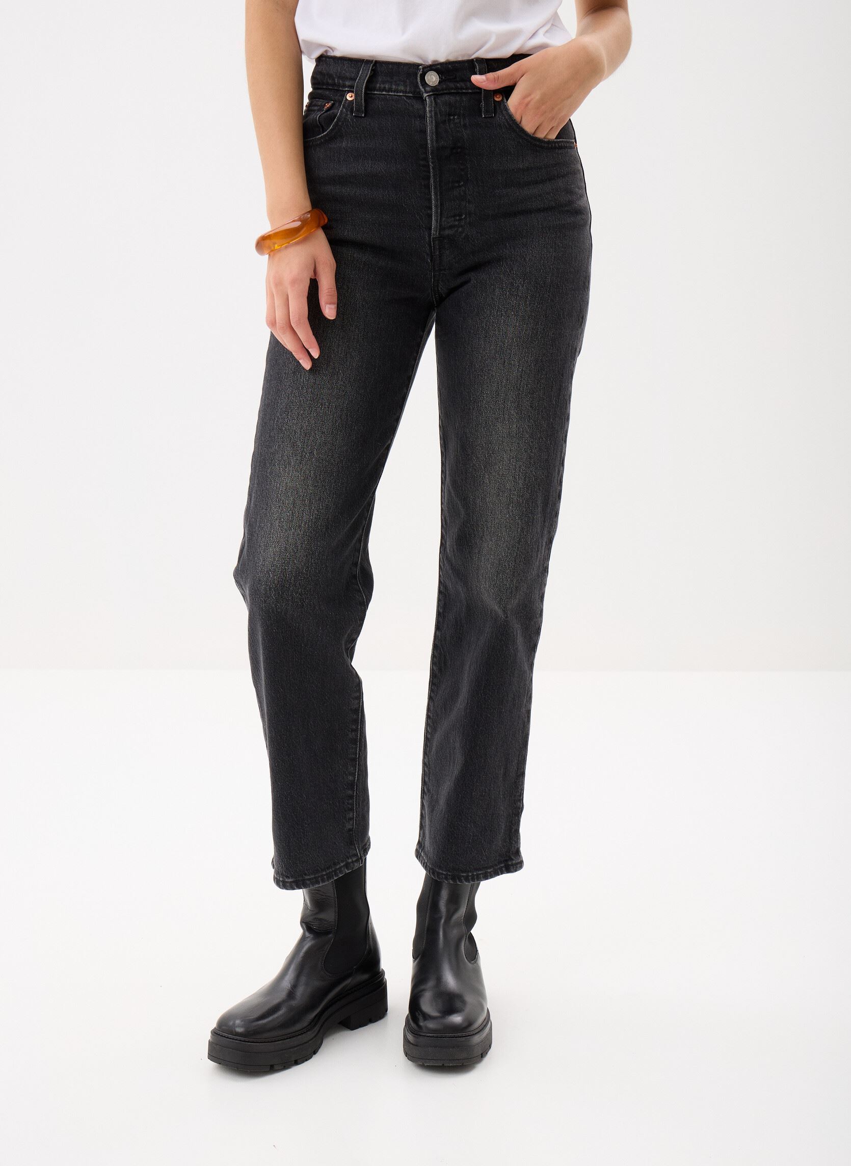 Vêtements Levi' RIBCAGE STRAIGHT ANKLE MED WORN IN pour