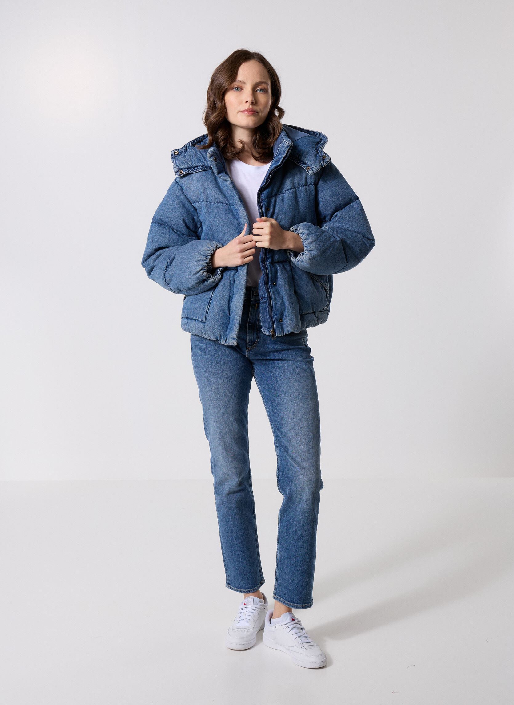 Doudounes WESTERN BUBBLE SHORTIE DARK INDIGO - WOR femme bleu Levi's Doudounes WESTERN BUBBLE SHORTIE DARK INDIGO - WOR femme bleu CITY WORN OW