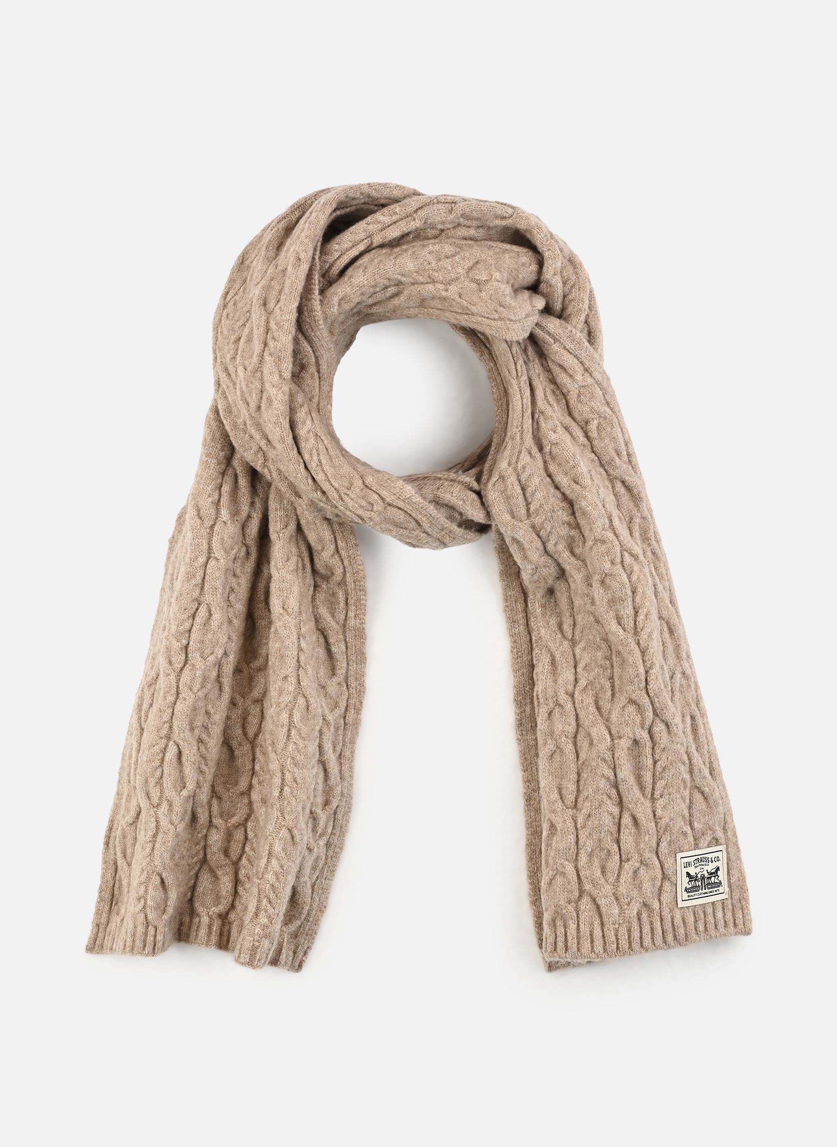 Echarpe Levis Women' Backpatch Scarf Holiday Oatmea Unique - vue 1