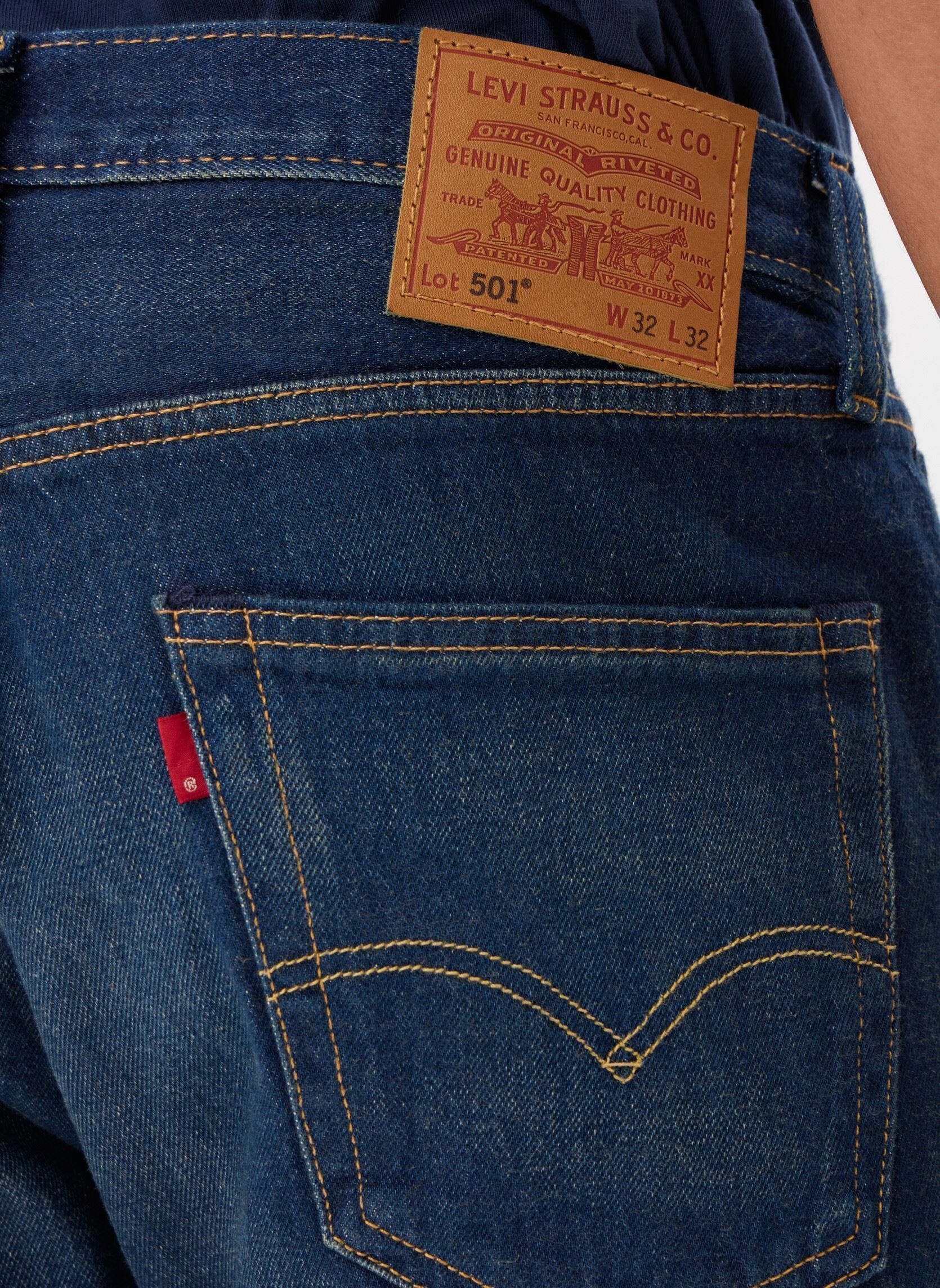 Rechte jeans / Straight Leg Jeans 501® LEVIS®ORIGINAL FIT DARK INDIGO - WO heren blauw Levi's Rechte jeans / Straight Leg Jeans 501® LEVIS®ORIGINAL FIT DARK INDIGO - WO heren blauw IT'S TIME TO GO STRE
