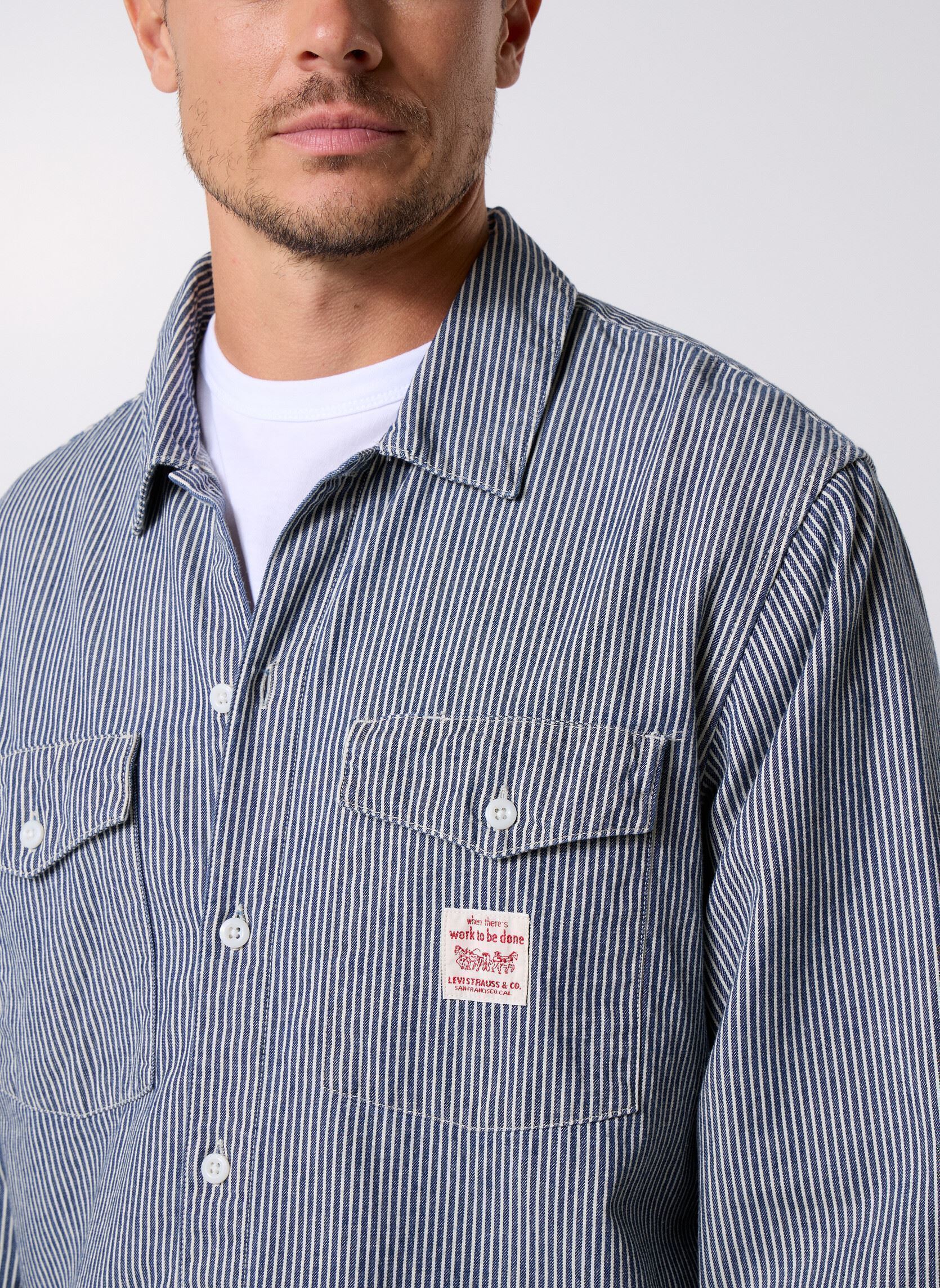 Camicie LS WORKER DARK INDIGO - FLAT FINISH uomo blu Levi's Camicie LS WORKER DARK INDIGO - FLAT FINISH uomo blu WASHINGTON STRIPE II