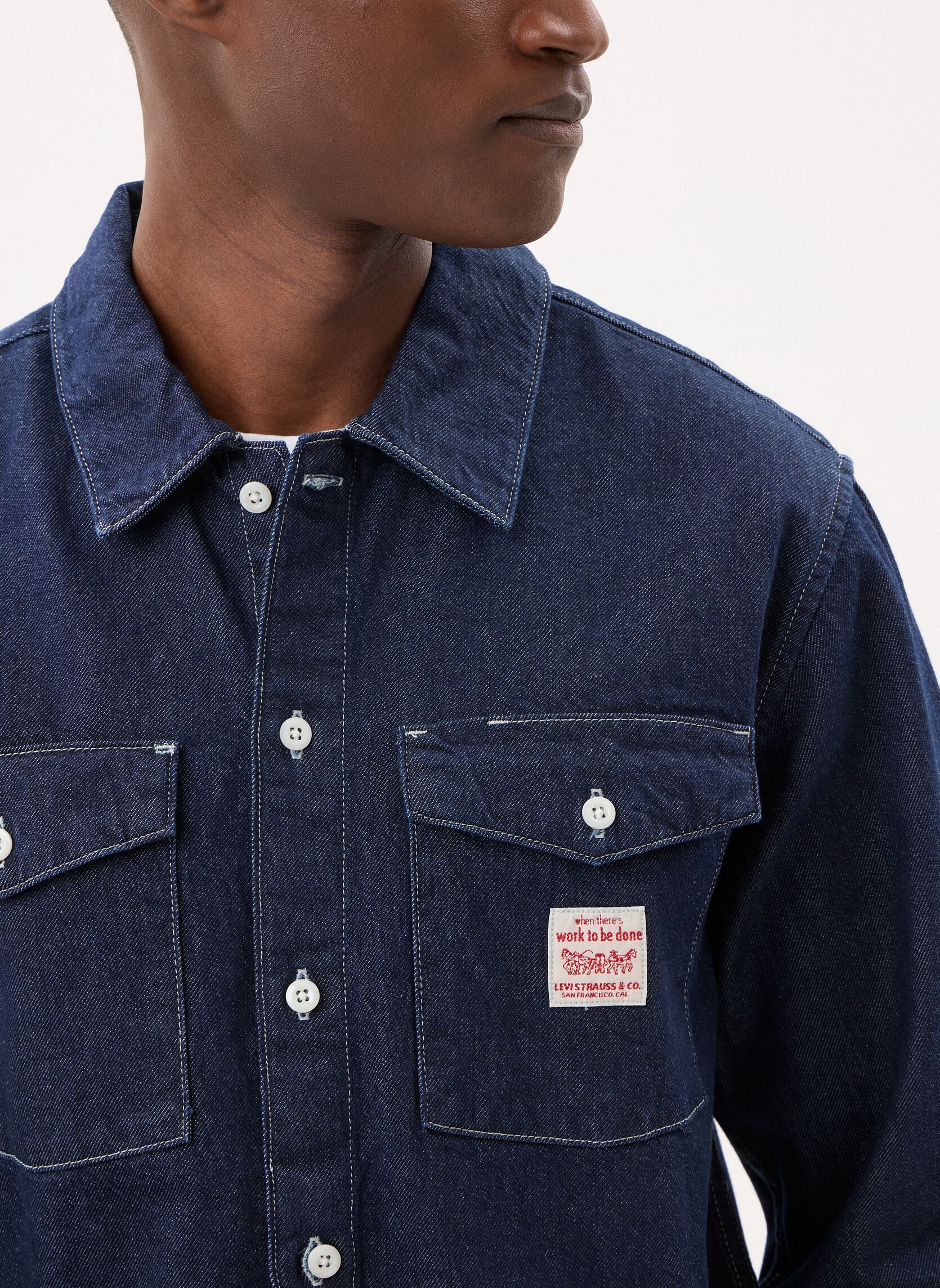Hemden LS WORKER DARK INDIGO - FLAT FINISH herren blau Levi's Hemden LS WORKER DARK INDIGO - FLAT FINISH herren blau RINSE WORK REPEAT