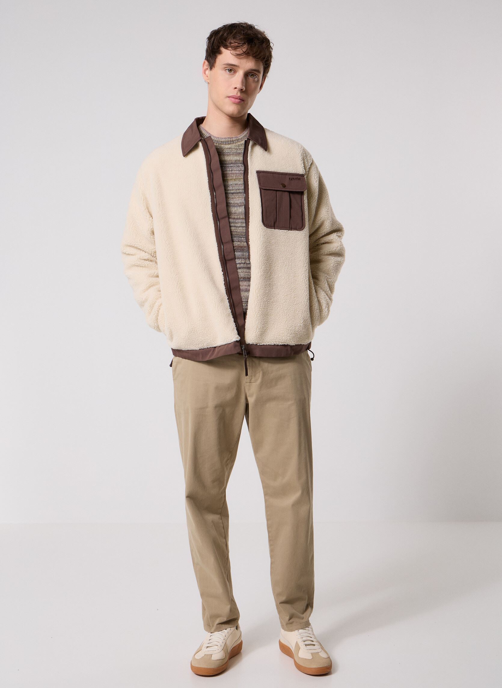 Vestes JOONIE SHERPA JACKET NEUTRALS homme blanc Levi's Vestes JOONIE SHERPA JACKET NEUTRALS homme blanc Oatmeal