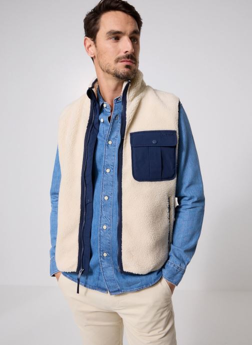 Levi's Vestes JOONIE SHERPA VEST NEUTRALS homme blanc