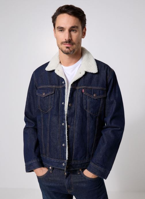 Levi's Vestes TYPE 3 SHERPA TRUCKER DARK INDIGO - FLAT homme bleu