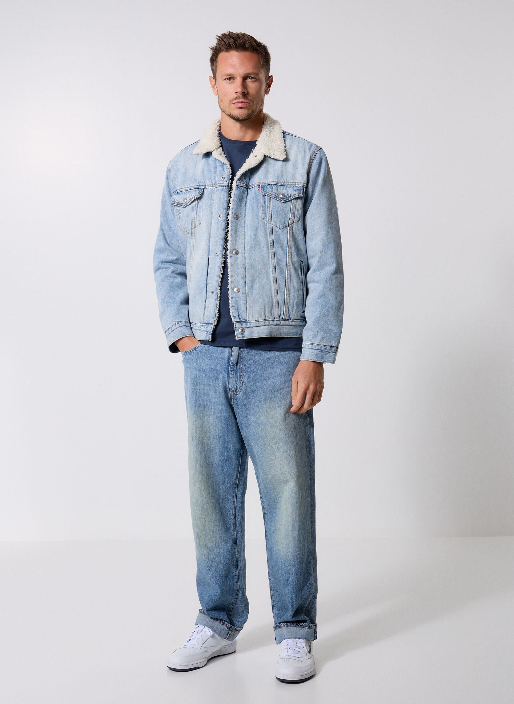 Jacken TYPE 3 SHERPA TRUCKER LIGHT INDIGO - WOR herren blau Levi's Jacken TYPE 3 SHERPA TRUCKER LIGHT INDIGO - WOR herren blau KENTUCKY BLUE SHERPA