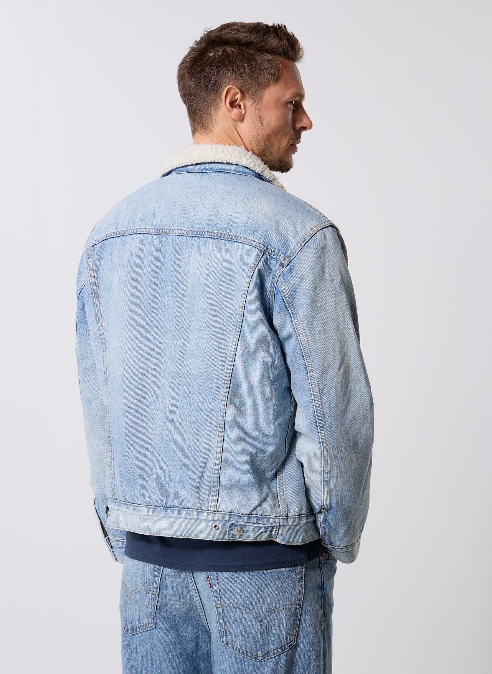 Jacken TYPE 3 SHERPA TRUCKER LIGHT INDIGO - WOR herren blau Levi's Jacken TYPE 3 SHERPA TRUCKER LIGHT INDIGO - WOR herren blau KENTUCKY BLUE SHERPA