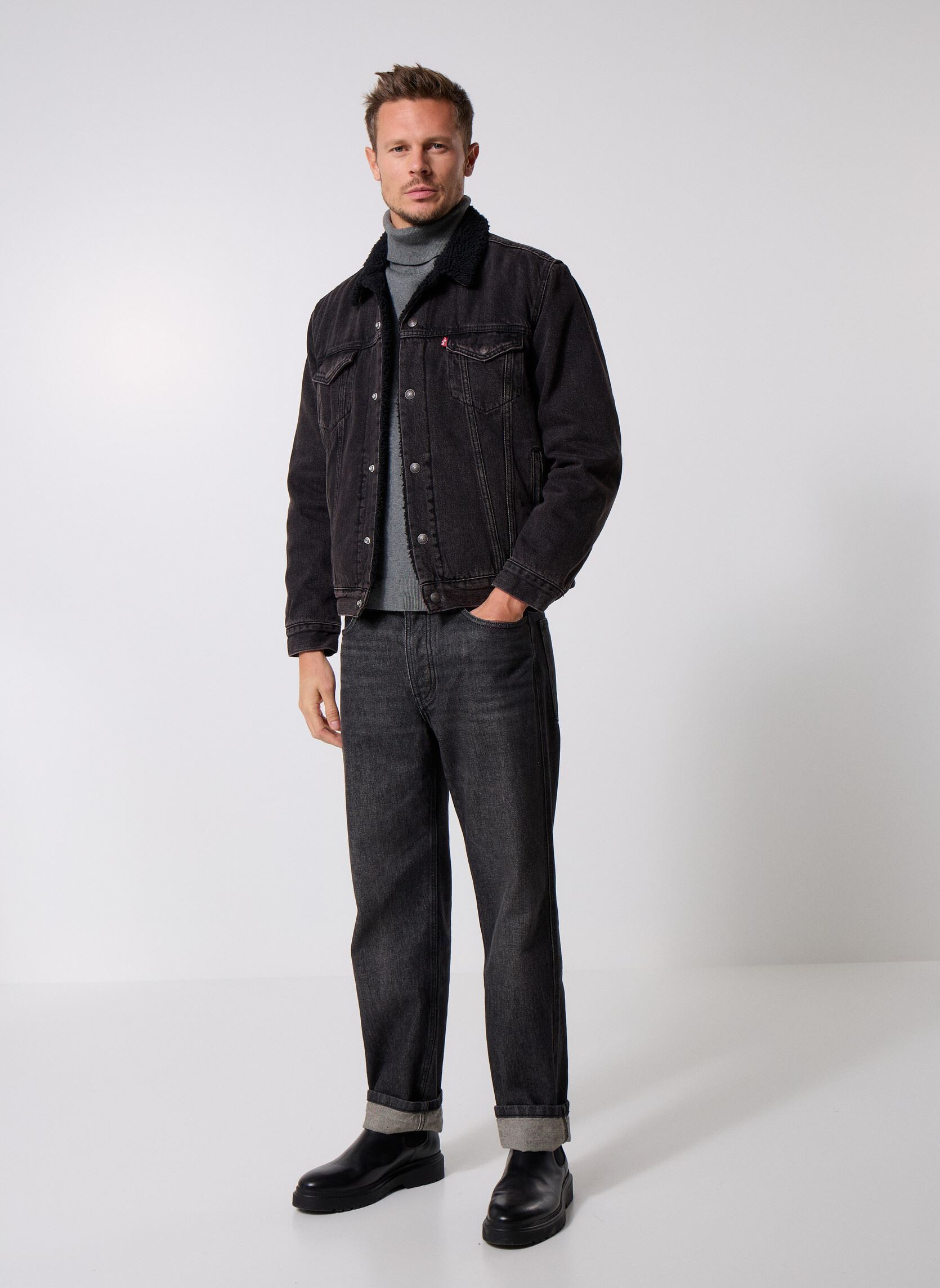 Vestes TYPE 3 SHERPA TRUCKER BLACKS homme noir Levi's Vestes TYPE 3 SHERPA TRUCKER BLACKS homme noir BUILT TO LAST SHERPA