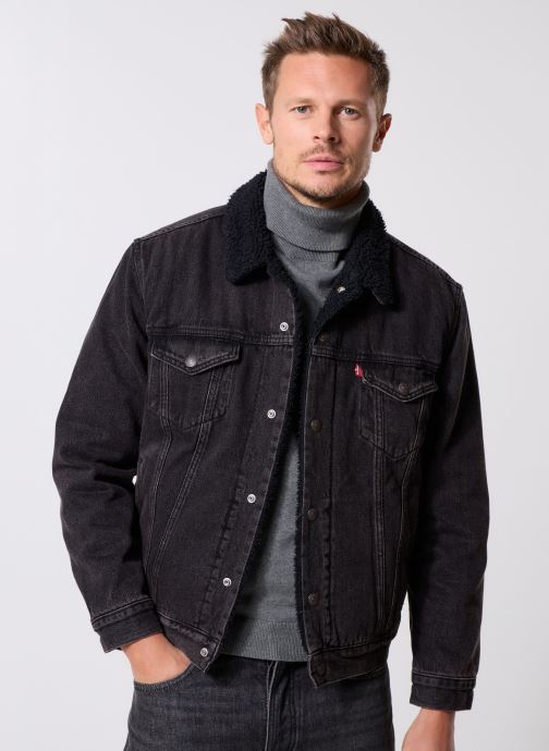 Levi's Vestes TYPE 3 SHERPA TRUCKER BLACKS homme noir