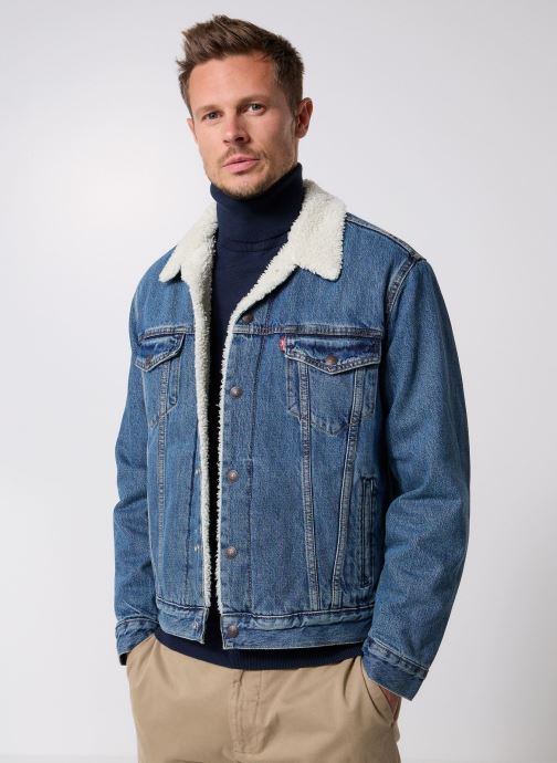 Levi's Spijkerjassen TYPE 3 SHERPA TRUCKER MED INDIGO - WORN heren blauw