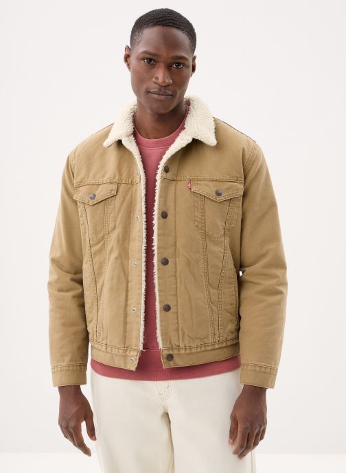 Levi's Spijkerjassen TYPE 3 SHERPA TRUCKER MED INDIGO - WORN heren bruin