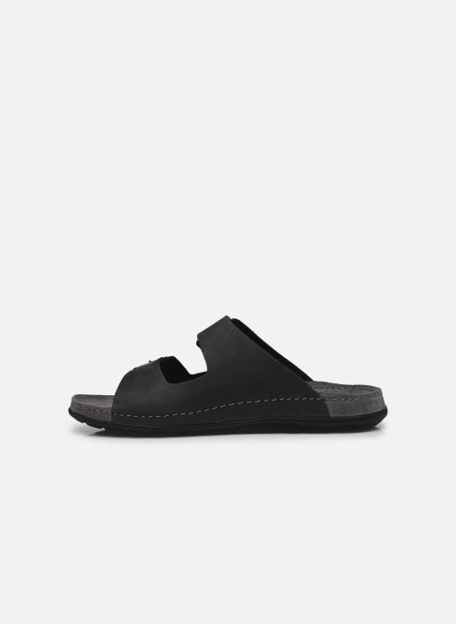 Pantofole nere da donna in tessuto con maxi-catena Italia Trend