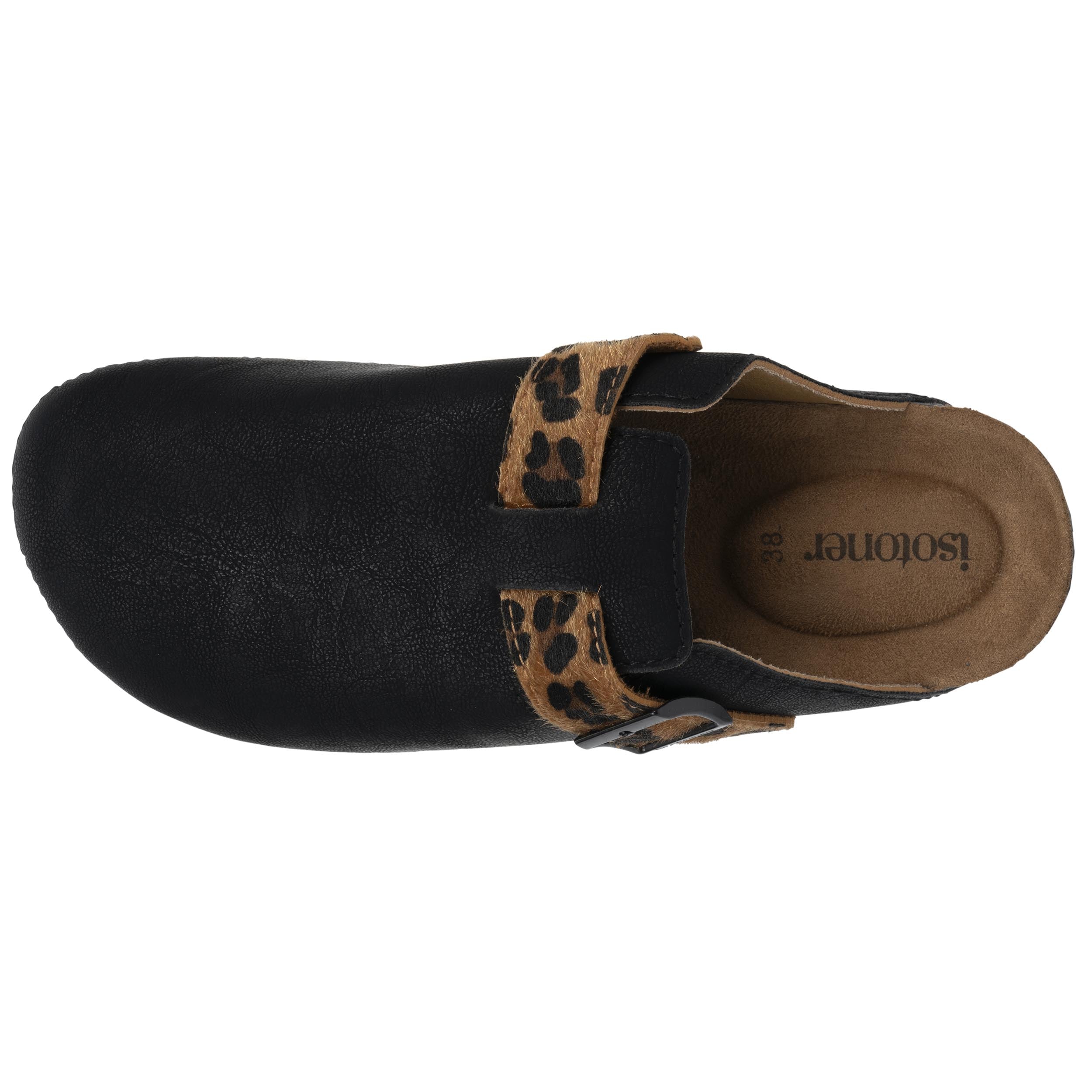 Mules Mules Sabots Femme Taupe irisé femme noir Isotoner Mules Mules Sabots Femme Taupe irisé femme noir Noir