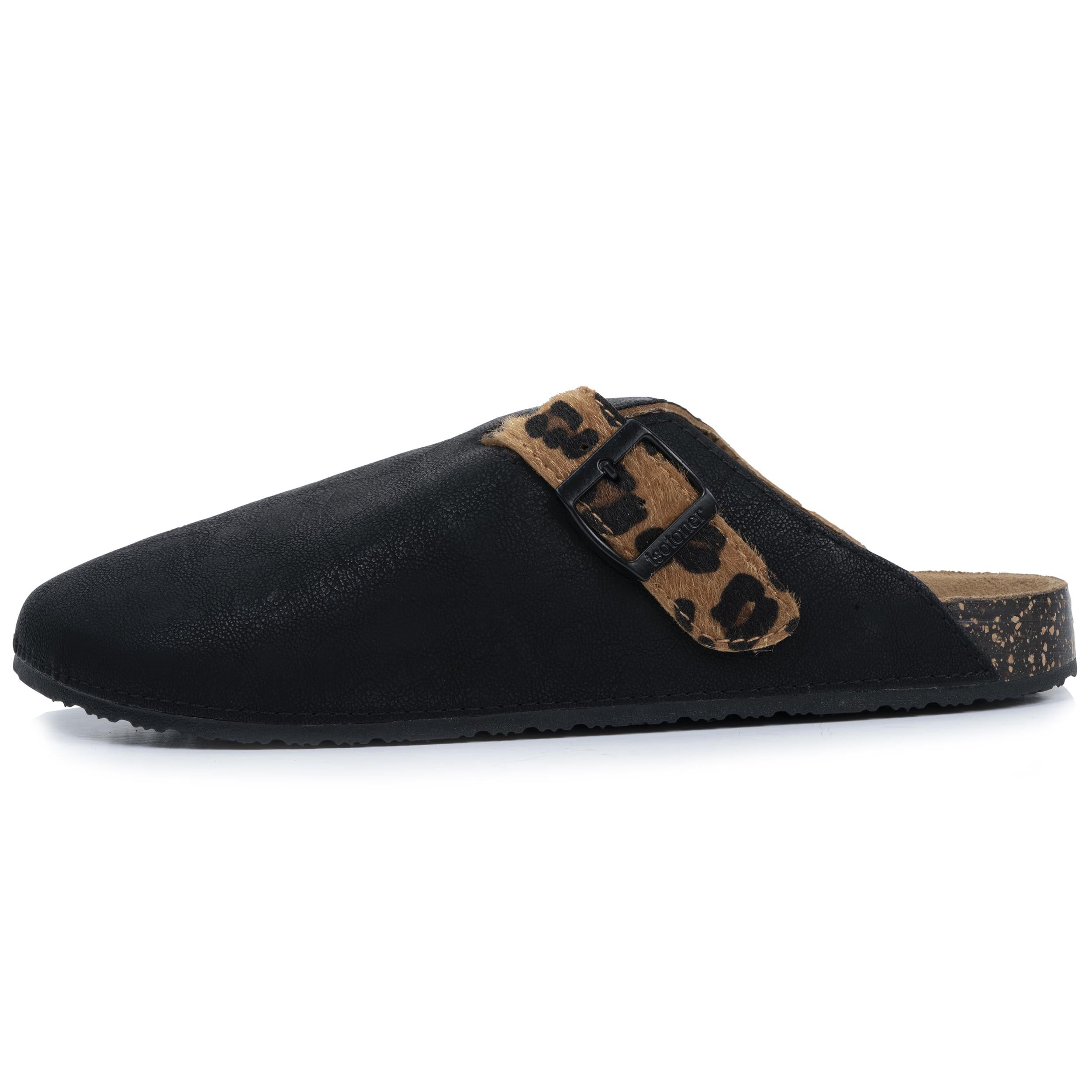 Mules Mules Sabots Femme Taupe irisé femme noir Isotoner Mules Mules Sabots Femme Taupe irisé femme noir Noir