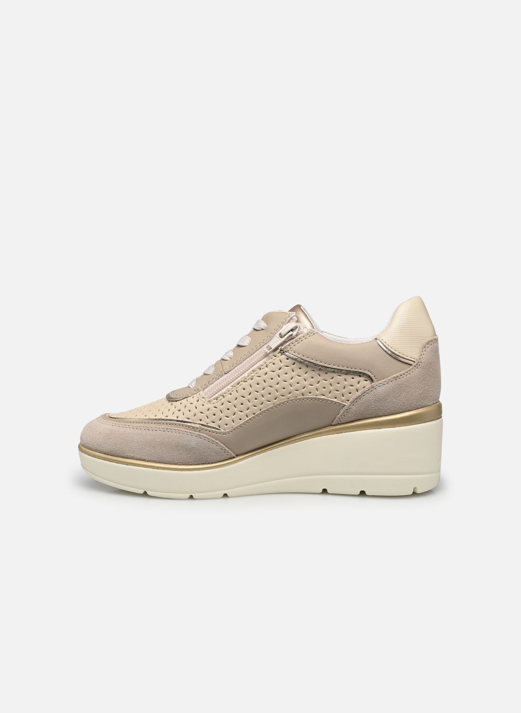 Baskets compensées D ILDE LACE UP femme beige Geox Baskets compensées D ILDE LACE UP femme beige BEIGE/TAUPE CLAIR