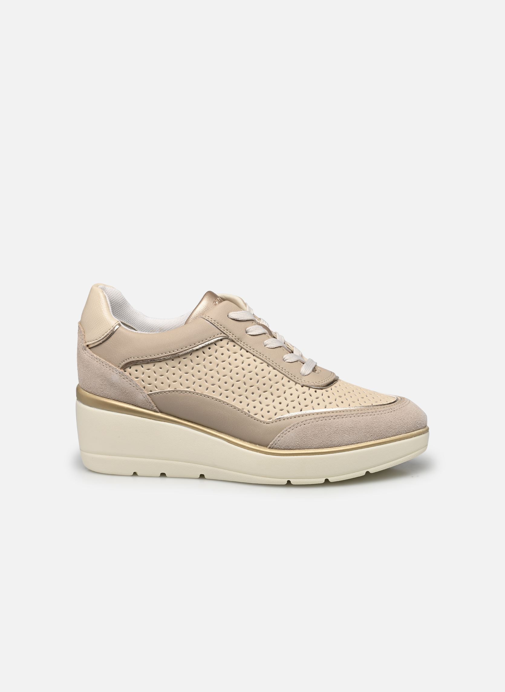 Baskets compensées D ILDE LACE UP femme beige Geox Baskets compensées D ILDE LACE UP femme beige BEIGE/TAUPE CLAIR