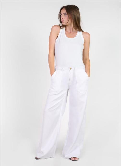 Le temps des cerises Jeans droit Jeans loose White femme blanc