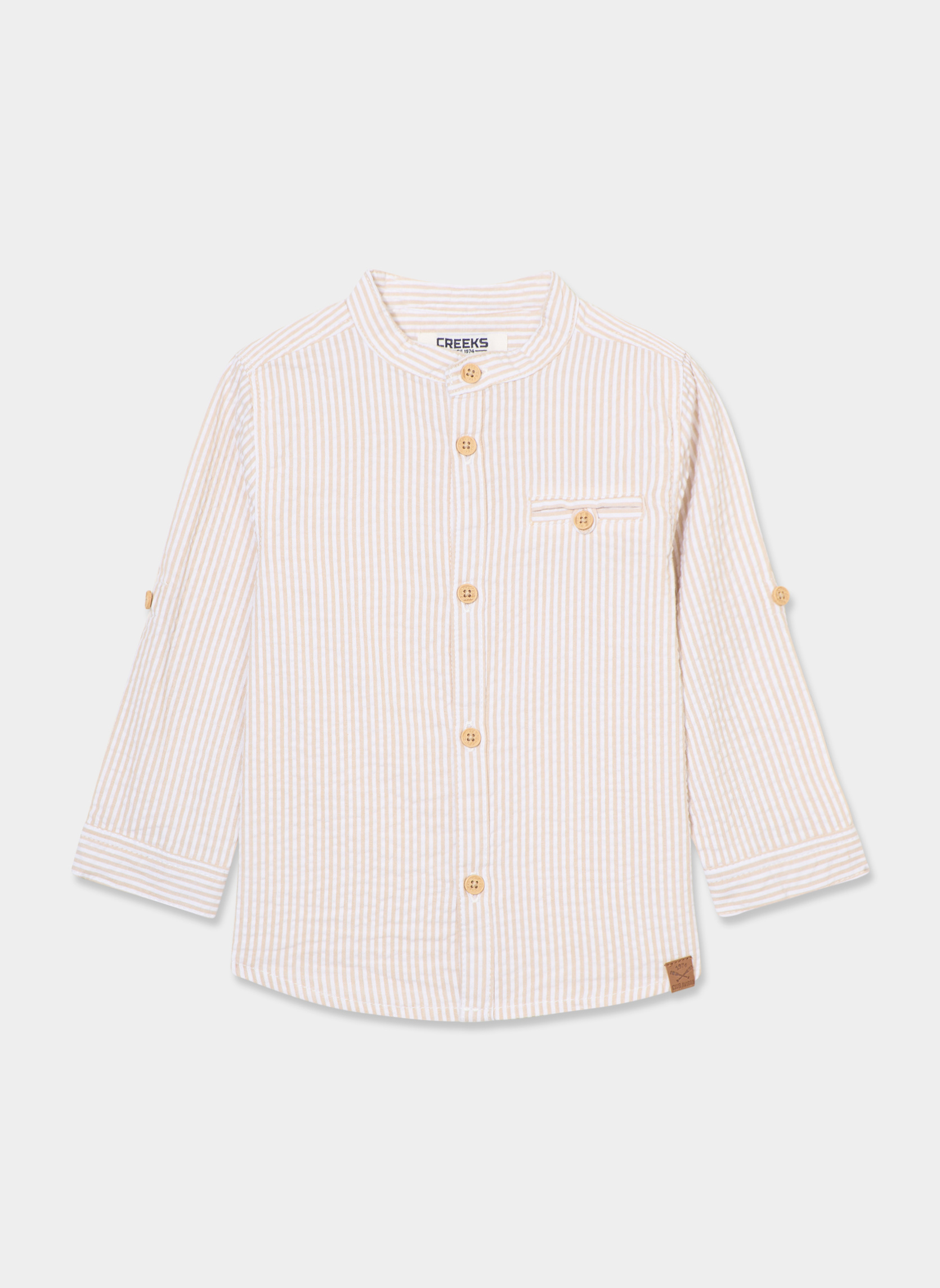 Chemises CREB1_CHEURTFIL_NEW garçon beige CREEKS Chemises CREB1_CHEURTFIL_NEW garçon beige Beige