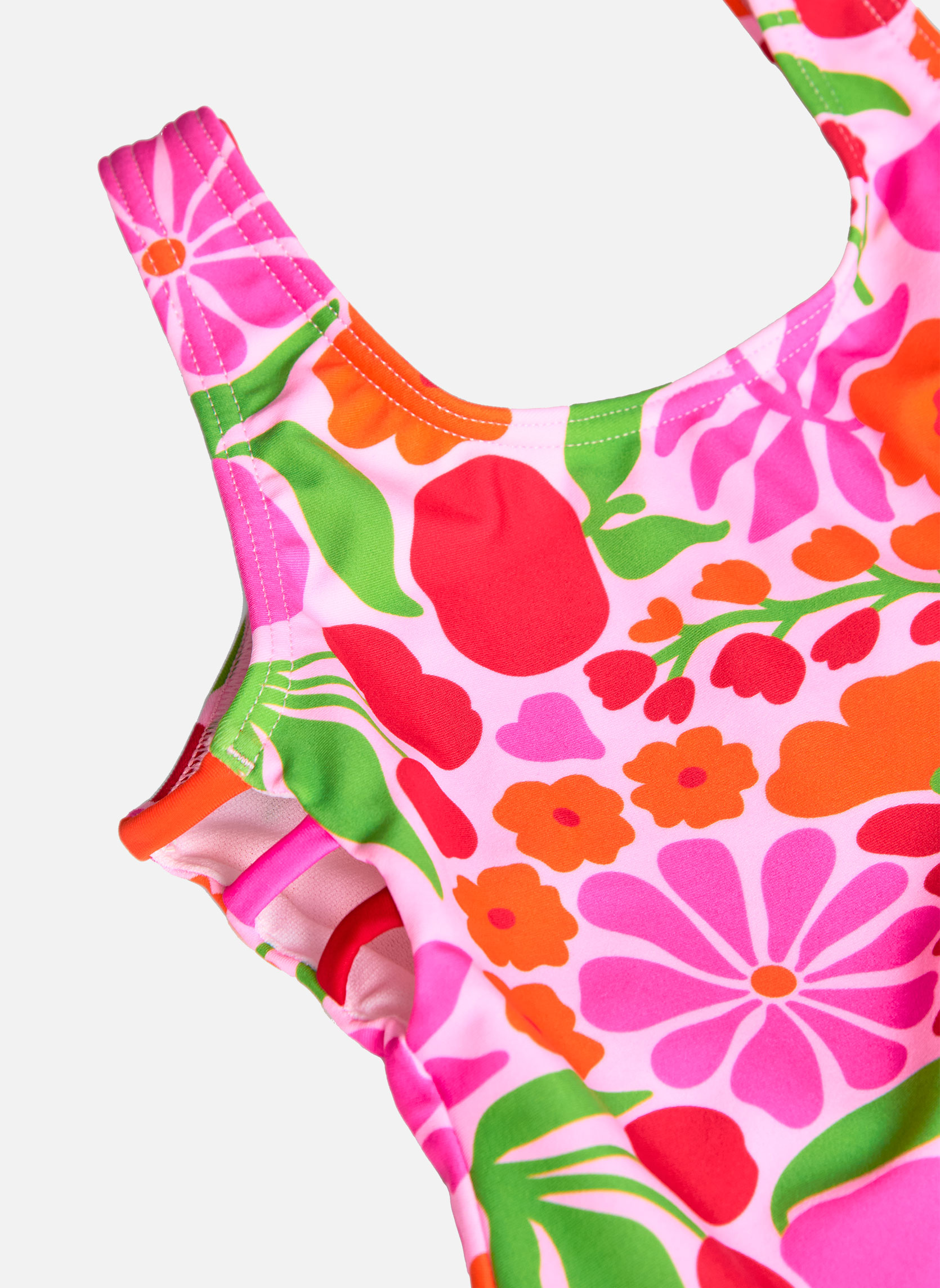 Maillot rose imprimé arbres