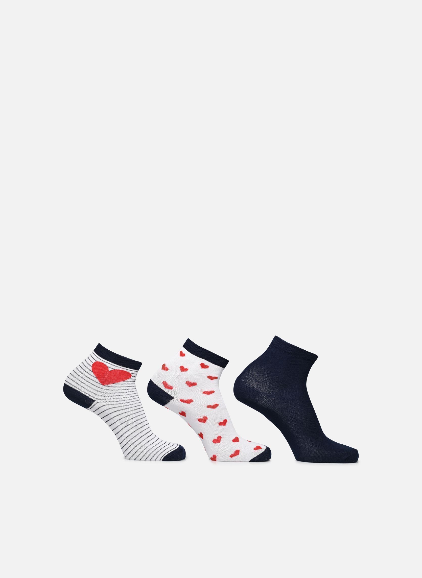 Chaussettes Lot de 3 paires chaussettes Femme cœur femme blanc Sarenza Wear Chaussettes Lot de 3 paires chaussettes Femme cœur femme blanc BLANC